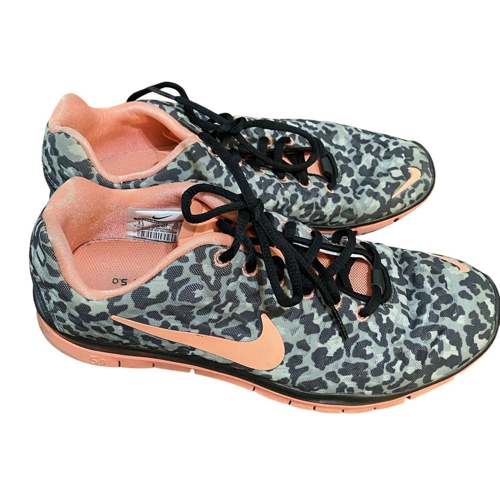 Women's Nike Free Tr Fit 3‎ Cheetah Coral Trainer Running Shoe Size 8.5
